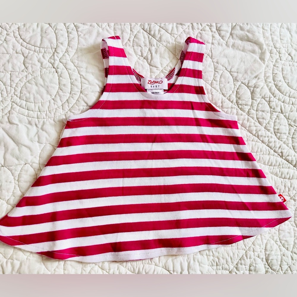 NWT Zutano Pink & White Striped Girls' Tank Top